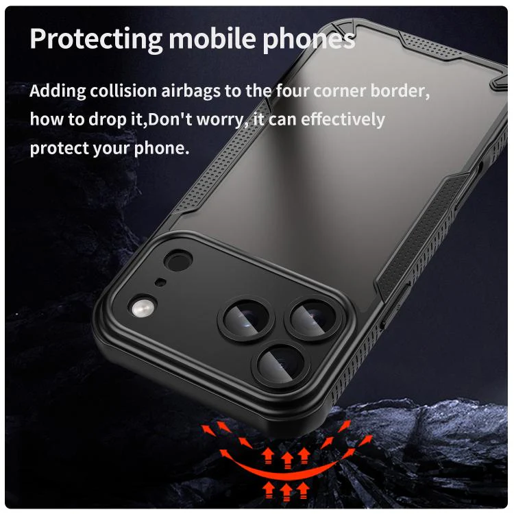 For iPhone 18 Pro Max Armor Glaze PC Hybrid TPU Phone Case(Black) - Image 4
