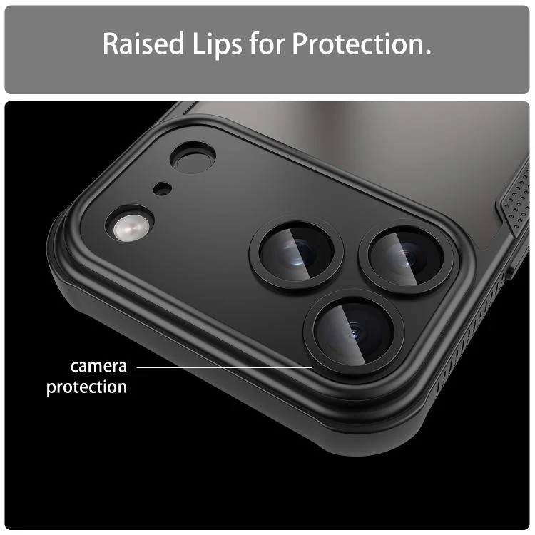 For iPhone 18 Pro Max Armor Glaze PC Hybrid TPU Phone Case(Black) - Image 7