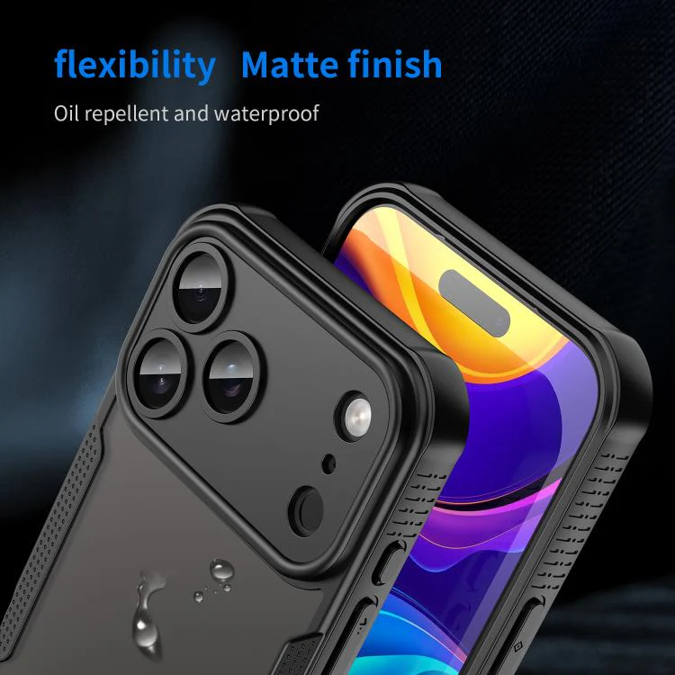 For iPhone 18 Pro Max Armor Glaze PC Hybrid TPU Phone Case(Black) - Image 8
