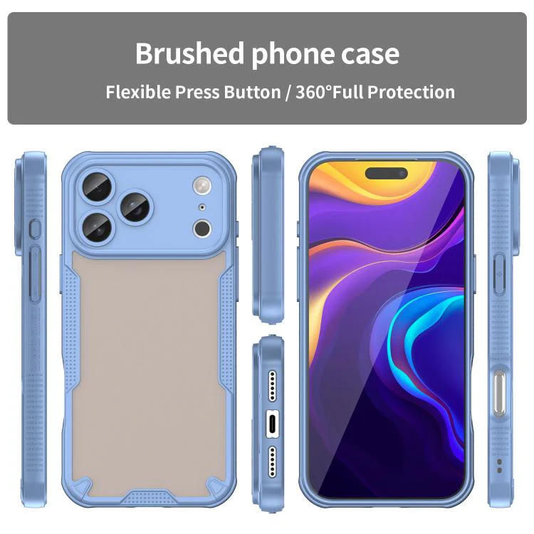 For iPhone 18 Pro Max Armor Glaze PC Hybrid TPU Phone Case(Blue) - Image 2