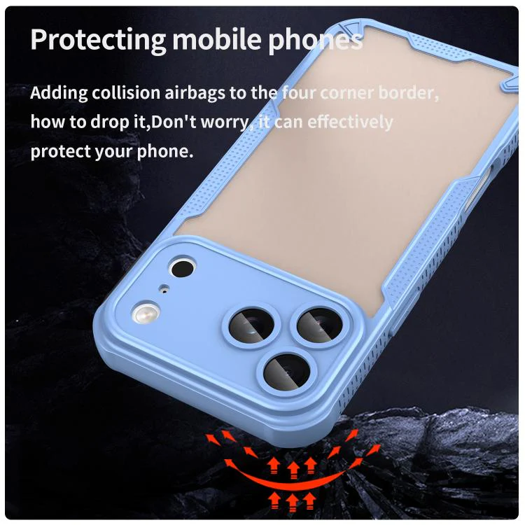 For iPhone 18 Pro Max Armor Glaze PC Hybrid TPU Phone Case(Blue) - Image 4