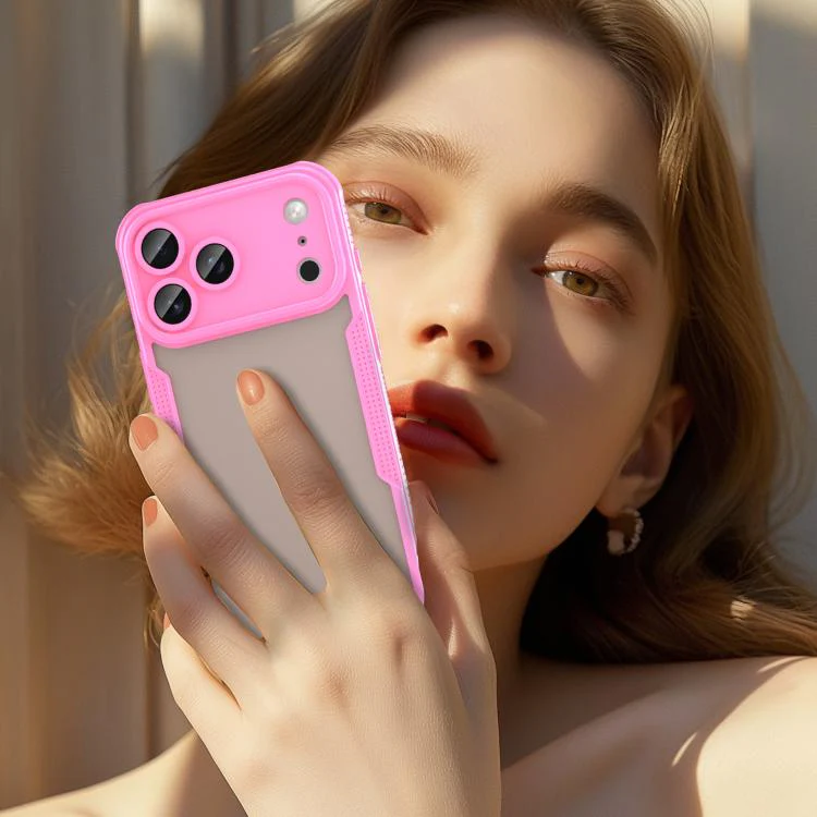 For iPhone 18 Pro Max Armor Glaze PC Hybrid TPU Phone Case(Pink) - Image 3