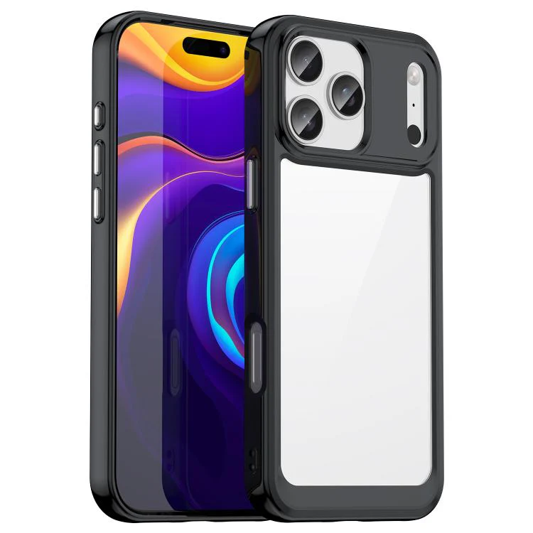 For iPhone 18 Pro Max Colorful Series Acrylic + TPU Phone Case(Black)