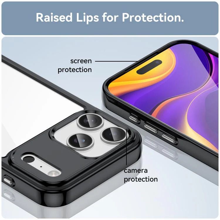 For iPhone 18 Pro Max Colorful Series Acrylic + TPU Phone Case(Black) - Image 6
