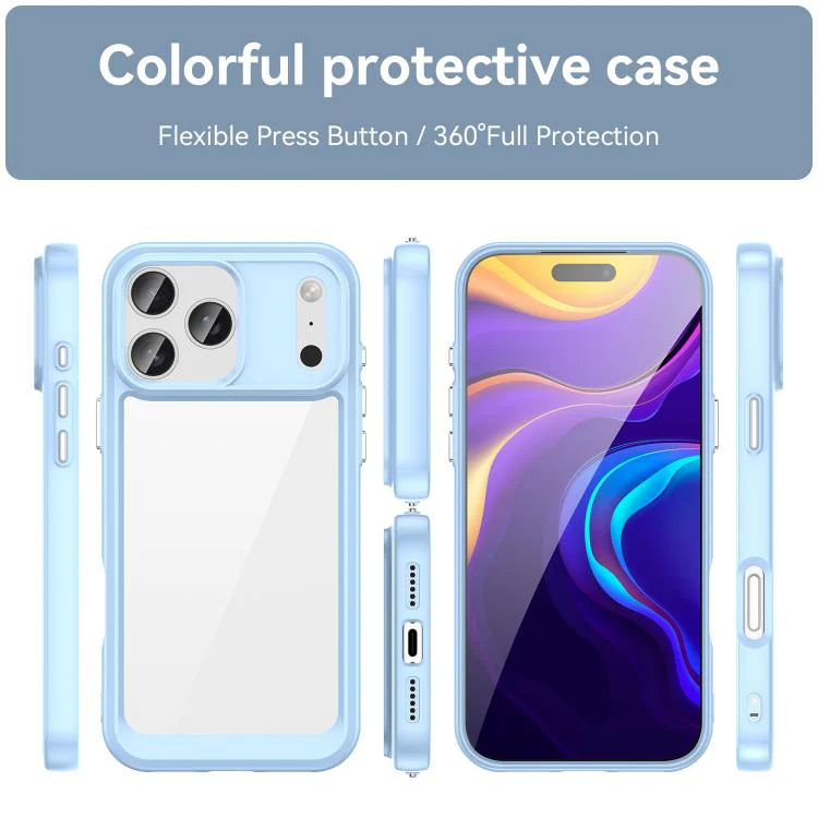 For iPhone 18 Pro Max Colorful Series Acrylic + TPU Phone Case(Blue) - Image 2