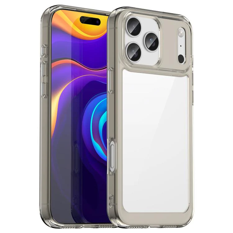 For iPhone 18 Pro Max Colorful Series Acrylic + TPU Phone Case(Transparent Grey)
