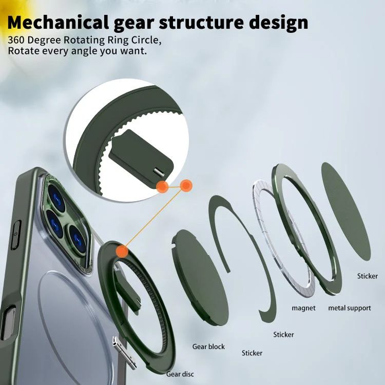 For iPhone 18 Pro Max Kalebol 360-degree Rotating MagSafe Magnetic Holder Phone Case(Green) - Image 6