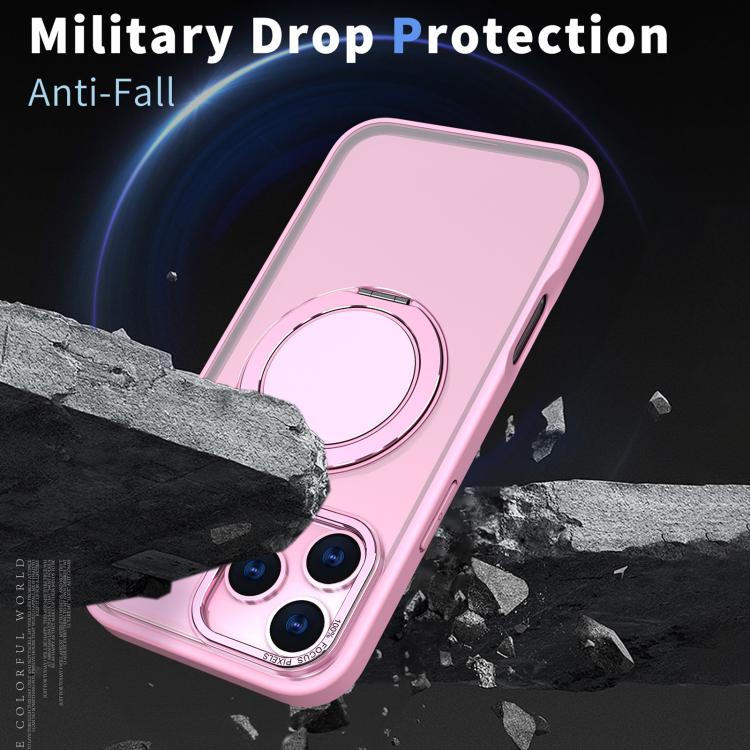 For iPhone 18 Pro Max Kalebol 360-degree Rotating MagSafe Magnetic Holder Phone Case(Pink) - Image 4