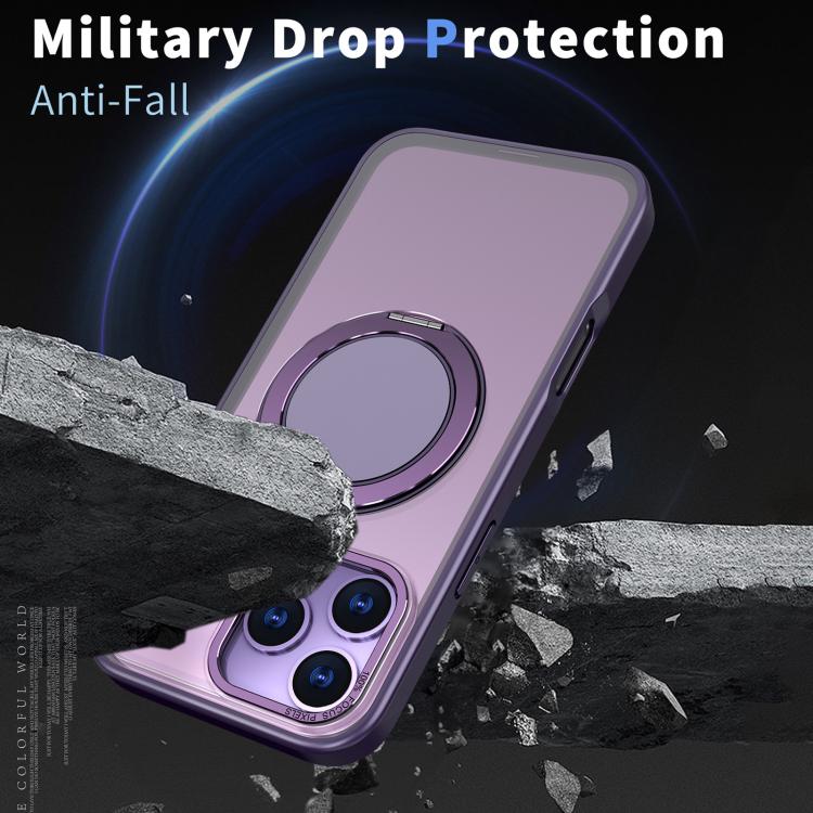 For iPhone 18 Pro Max Kalebol 360-degree Rotating MagSafe Magnetic Holder Phone Case(Purple) - Image 4