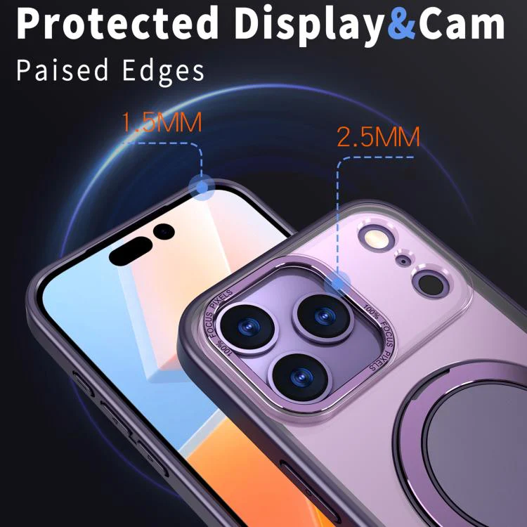 For iPhone 18 Pro Max Kalebol 360-degree Rotating MagSafe Magnetic Holder Phone Case(Purple) - Image 5
