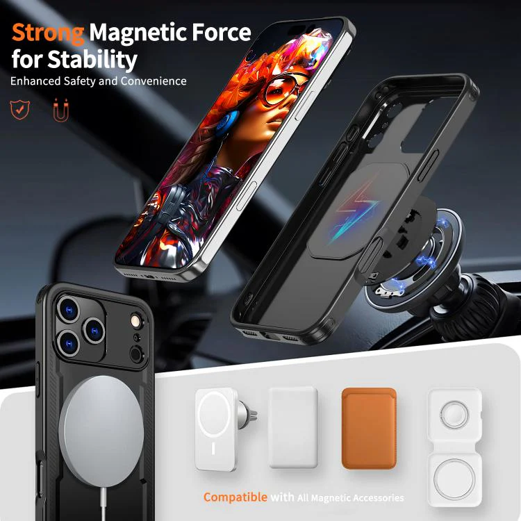 For iPhone 18 Pro Max kalebol Metal 360 Degree Rotation Holder MagSafe Phone Case(Black) - Image 2