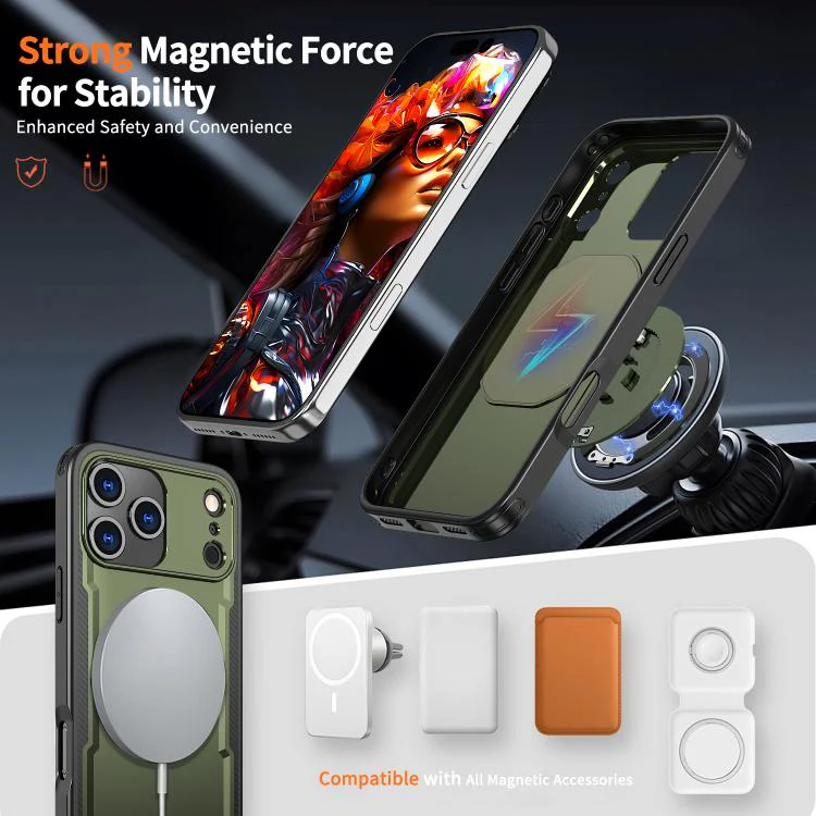 For iPhone 18 Pro Max kalebol Metal 360 Degree Rotation Holder MagSafe Phone Case(Green) - Image 2
