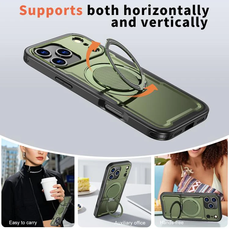 For iPhone 18 Pro Max kalebol Metal 360 Degree Rotation Holder MagSafe Phone Case(Green) - Image 5