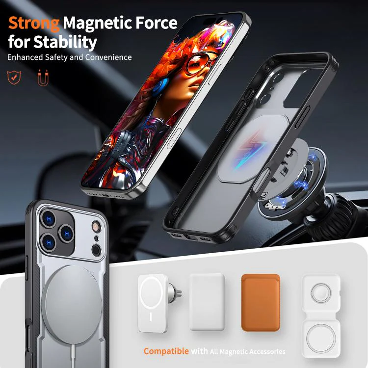 For iPhone 18 Pro Max kalebol Metal 360 Degree Rotation Holder MagSafe Phone Case(Grey) - Image 2
