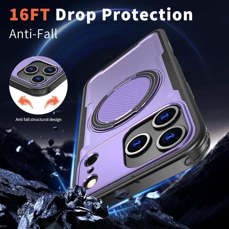 For iPhone 18 Pro Max kalebol Metal 360 Degree Rotation Holder MagSafe Phone Case(Purple) - Image 3