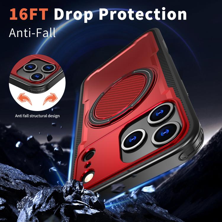 For iPhone 18 Pro Max kalebol Metal 360 Degree Rotation Holder MagSafe Phone Case(Red) - Image 3