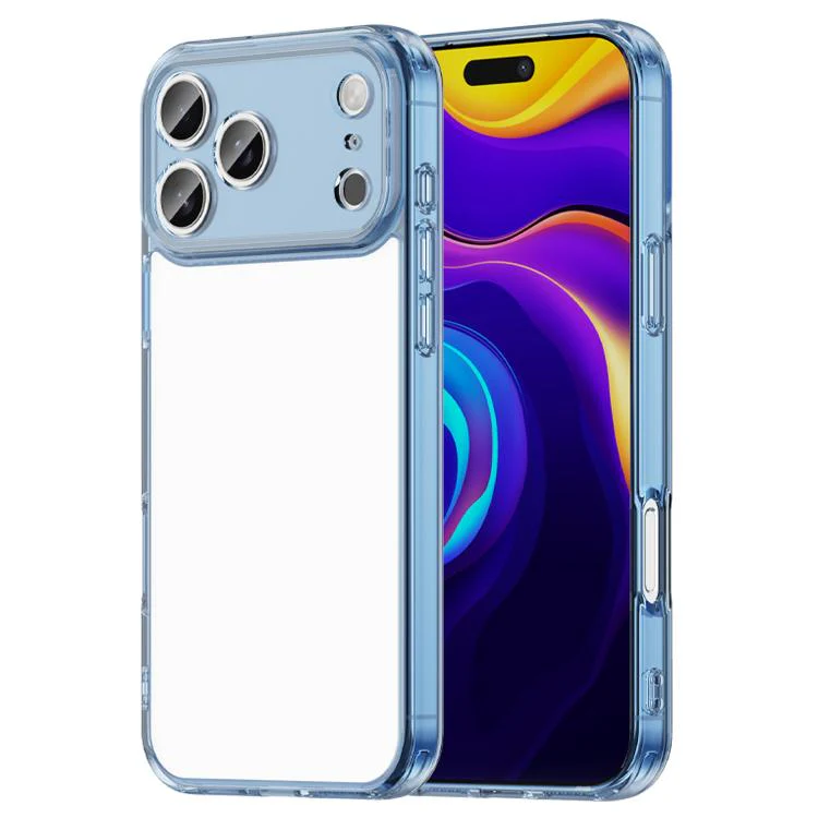For iPhone 18 Pro Max PC Hybrid TPU Airbag Shockproof Phone Case(Transparent Blue)