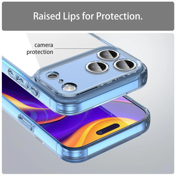 For iPhone 18 Pro Max PC Hybrid TPU Airbag Shockproof Phone Case(Transparent Blue) - Image 3