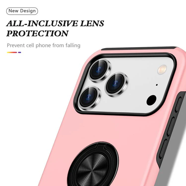 For iPhone 18 Pro Max PC + TPU Magnetic Phone Case with Invisible Ring Holder(Rose Gold) - Image 6