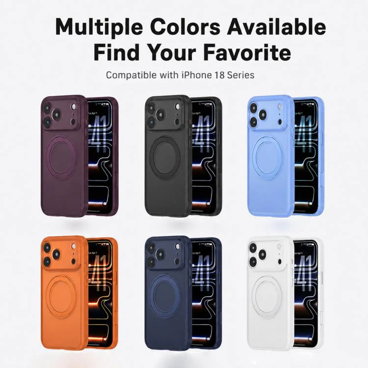 For iPhone 18 Pro Max Textured Non-slip Shockproof Magnetic Phone Case with Holder(Purple) - Image 13