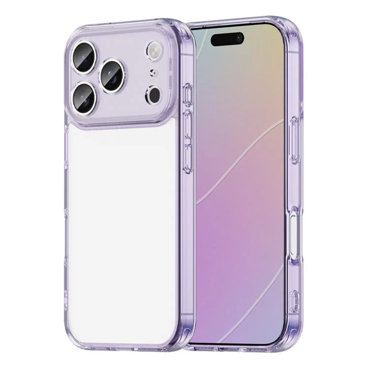 For iPhone 18 Pro PC Hybrid TPU Airbag Shockproof Phone Case(Transparent Purple)