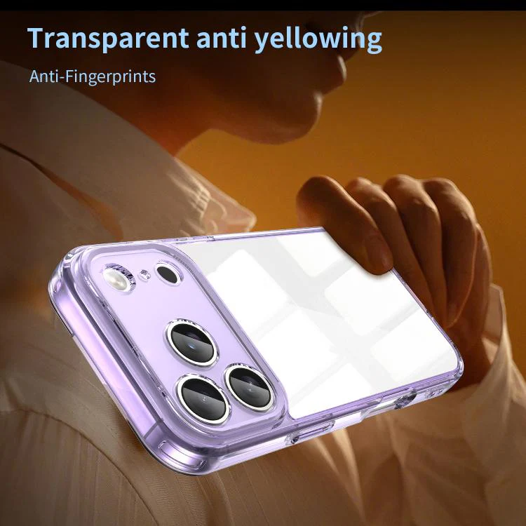 For iPhone 18 Pro PC Hybrid TPU Airbag Shockproof Phone Case(Transparent Purple) - Image 5