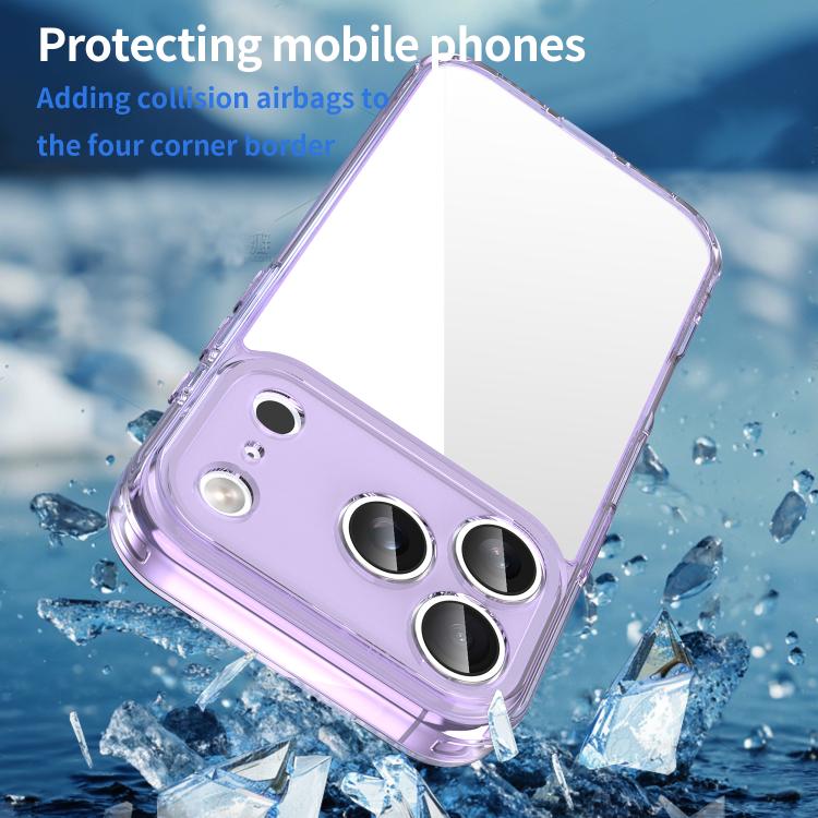 For iPhone 18 Pro PC Hybrid TPU Airbag Shockproof Phone Case(Transparent Purple) - Image 7