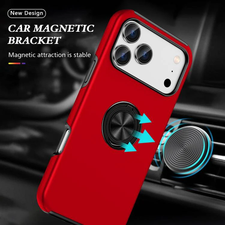 For iPhone 18 Pro PC + TPU Magnetic Phone Case with Invisible Ring Holder(Red) - Image 2