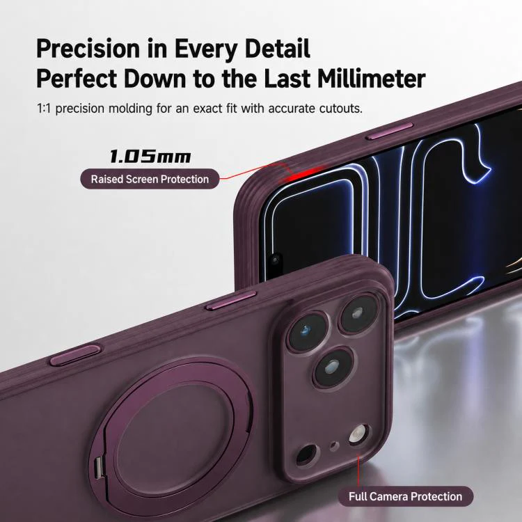 For iPhone 18 Pro Textured Non-slip Shockproof Magnetic Phone Case with Holder(White) - Image 11
