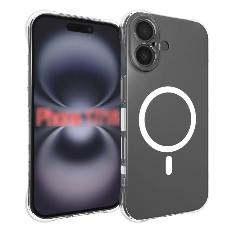 For iPhone 18 Shockproof Non-slip Magnetic TPU Phone Case(Transparent)