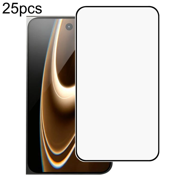 For iPhone Fold 25pcs High Aluminum 380 Glue Silk Screen Printed Tempered Glass Film