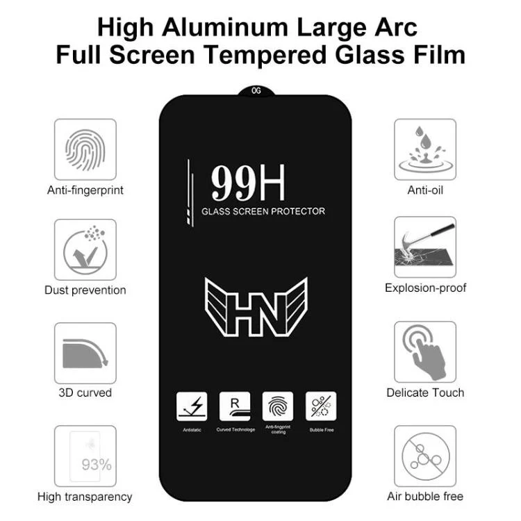 For iPhone Fold 25pcs High Aluminum 380 Glue Silk Screen Printed Tempered Glass Film - Image 8