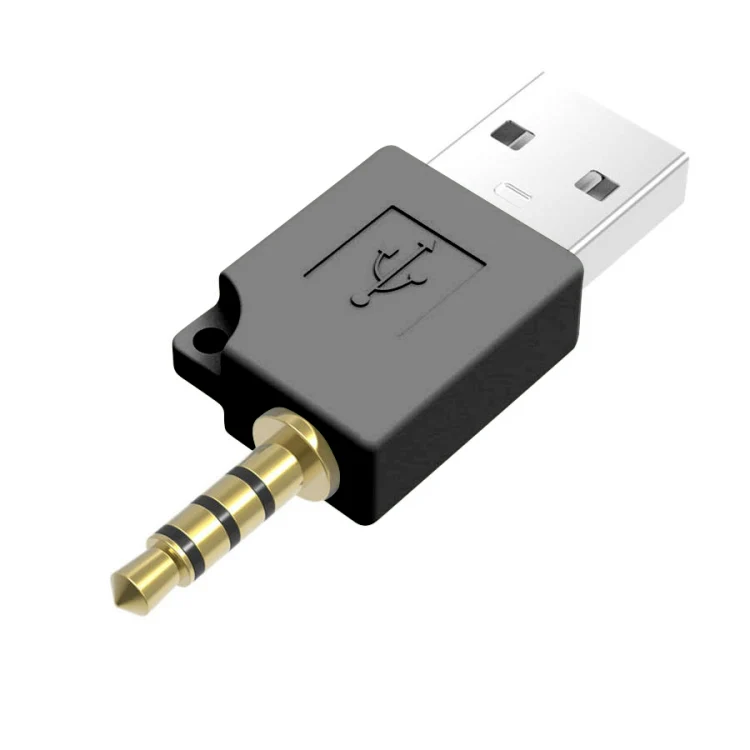 For iPod shuffle 3rd / 2nd USB Data Dock Charger Adapter, Length: 4.6cm(Black)