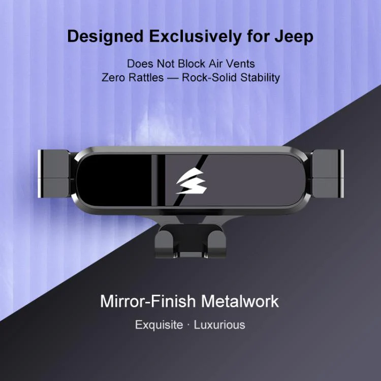 For Jeep Compass 2021 Car Air Vent Metal Gravity Phone Holder Mount(Black) - Image 2