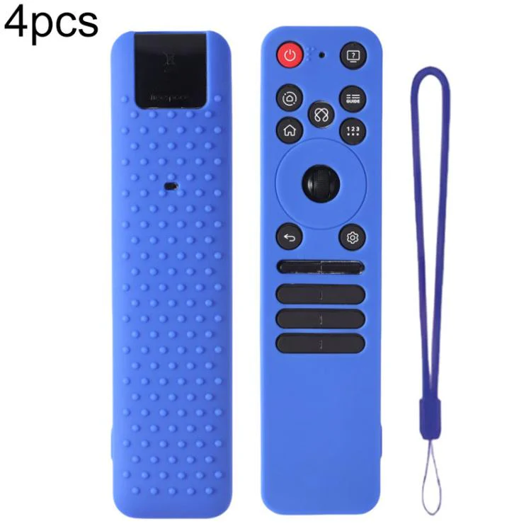 For LG MR25GA Magic Remote XDcase 4pcs Soft Silicone Protective Case with Mini Strap(Blue)
