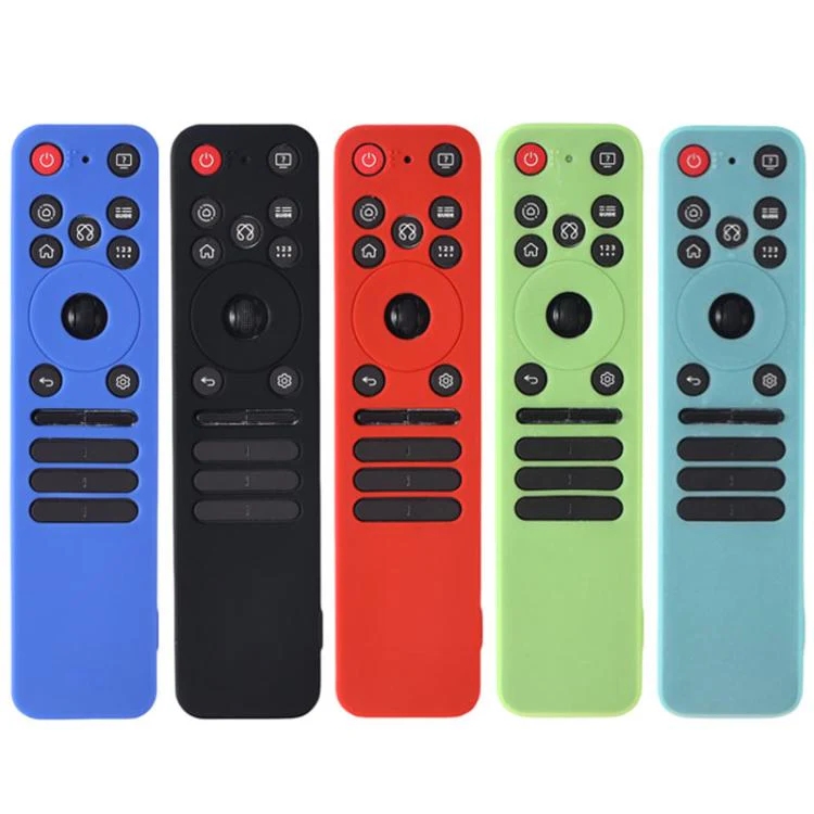 For LG MR25GA Magic Remote XDcase 4pcs Soft Silicone Protective Case with Mini Strap(Blue) - Image 3