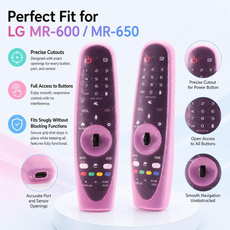 For LG MR600 / MR650 Magic Remote XDcase 4pcs Soft Silicone Jelly Protective Case(Transparent) - Image 4