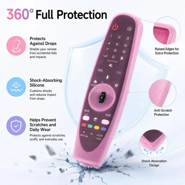 For LG MR600 / MR650 Magic Remote XDcase 4pcs Soft Silicone Jelly Protective Case(Transparent Red) - Image 5