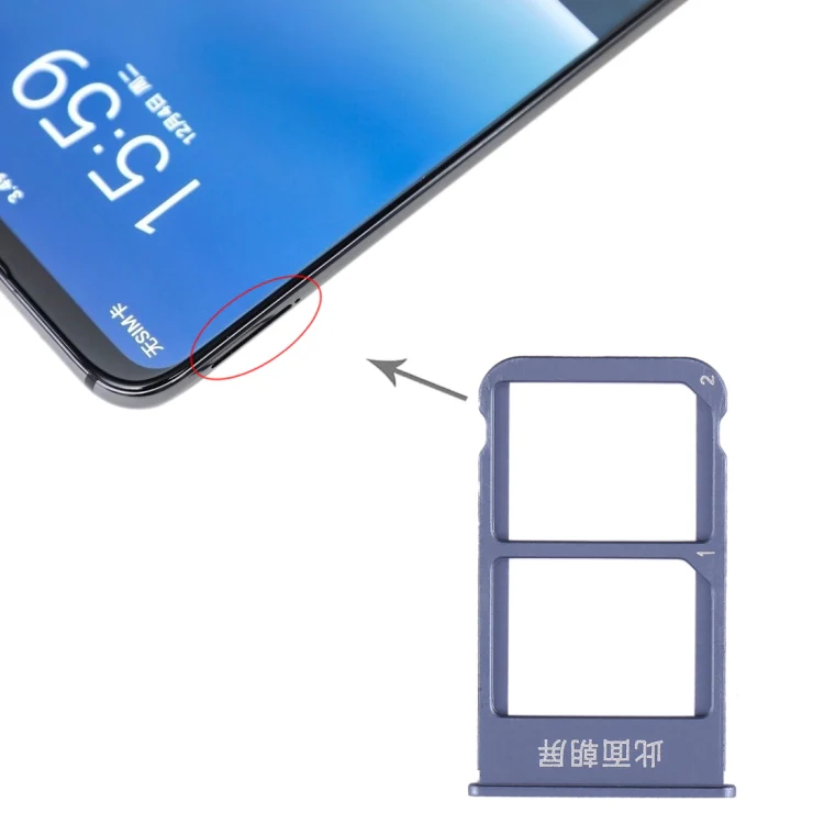 For Meizu 16 Plus SIM Card Tray + SIM Card Tray (Blue) - Image 5
