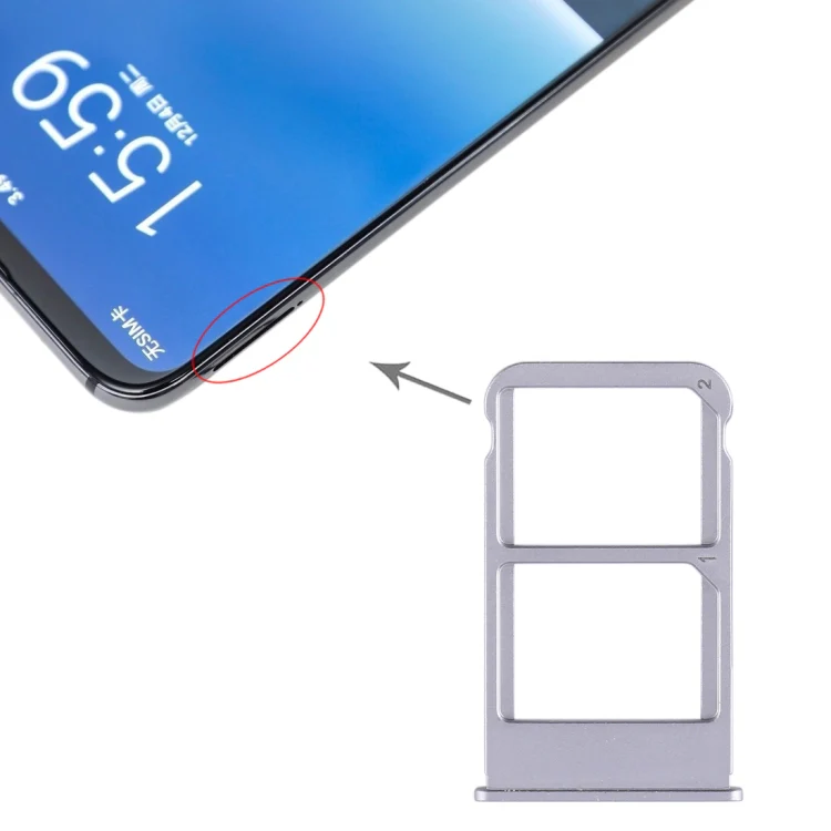 For Meizu 16 Plus SIM Card Tray + SIM Card Tray (Silver) - Image 5