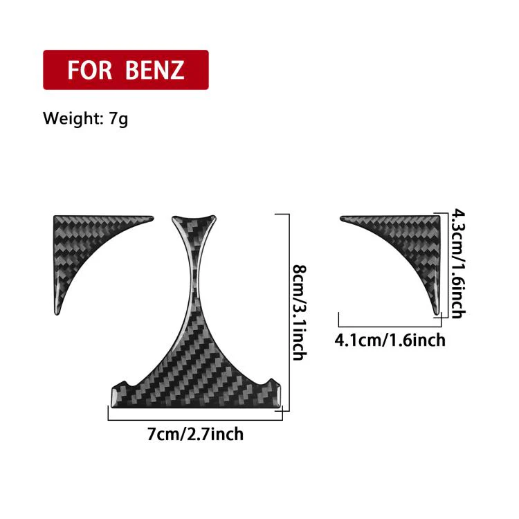For Mercedes-Benz G-Class W463 3pcs /Set Rear Drain Cup Holder Sticker(Black) - Image 3