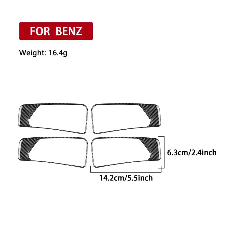 For Mercedes-Benz G-Class W463 4pcs /Set Interior Door Handle Sticker(Black) - Image 3