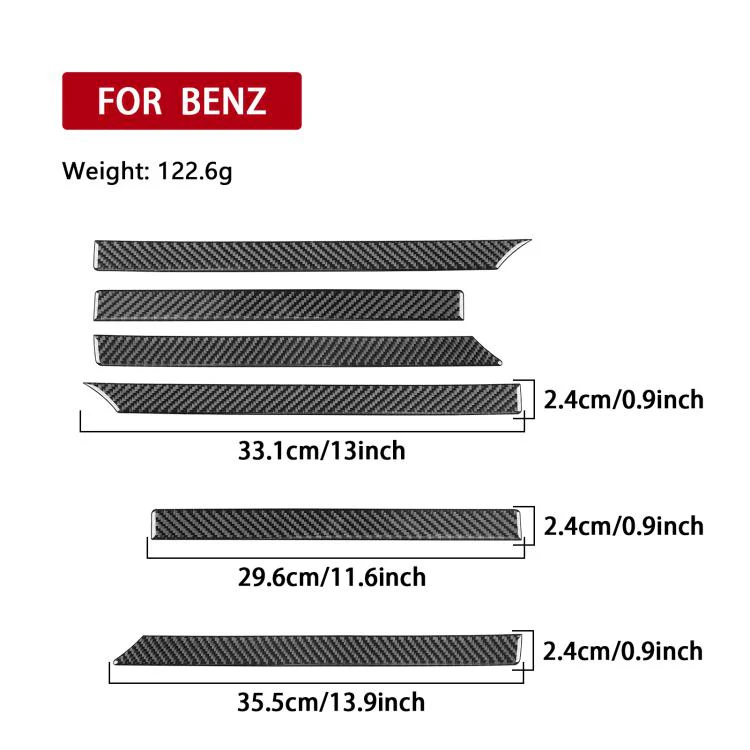 For Mercedes-Benz G-Class W463 6pcs /Set Grille Decorative Sticker(Black) - Image 3