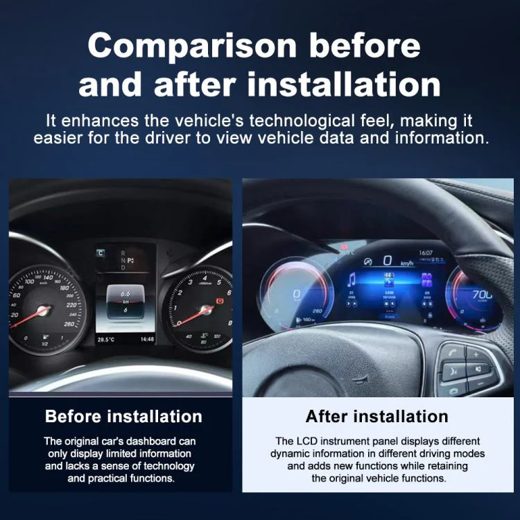 For Mercedes-Benz W205 2014–2021 Car HD LCD Multi-Mode Digital Odometer Speedometer with CarPlay - Image 8