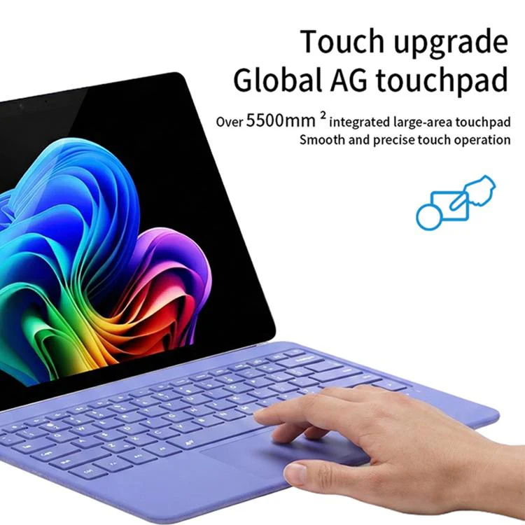 For MicroSoft Surface Pro 12 inch 2025 1088D Lightweight Bluetooth Magnetic Keyboard With Touch Pad(Purple) - Image 11
