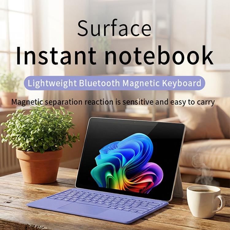 For MicroSoft Surface Pro 12 inch 2025 1088D Lightweight Bluetooth Magnetic Keyboard With Touch Pad(Purple) - Image 8