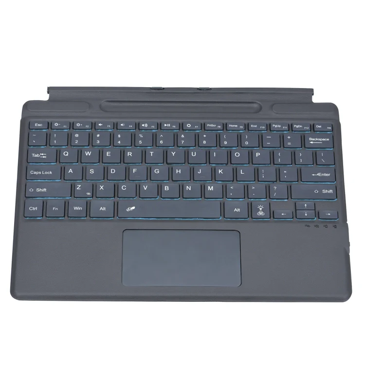 For Microsoft Surface Pro 8 Tablet Colorful Backlight Bluetooth Keyboard Leather Case with Pen Slot - Image 2