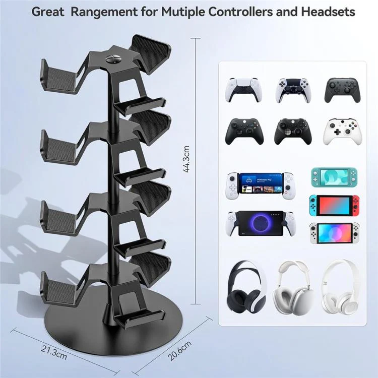 For MicroSoft XBOX / Sony PS5 / Nintendo Switch 360 Degree Rotating 4-Tier Game Controller Stand - Image 9
