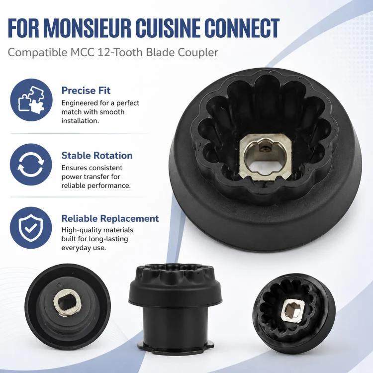 For Monsieur Cuisine Connect Food Processor Blade Motor Coupling Replacement Parts, 12 Gears(Black) - Image 3
