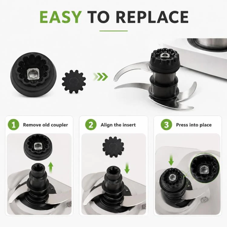 For Monsieur Cuisine Connect Food Processor Blade Motor Coupling Replacement Parts, 12 Gears(Black) - Image 7